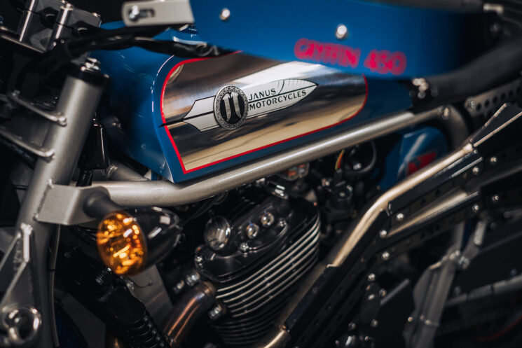 The first production Janus Motorcycles Gryffin 450 scrambler