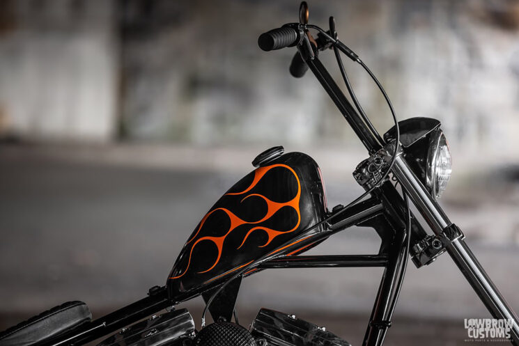 Harley Big Twin chopper with The Gasbox frame by Death Co. Choppers