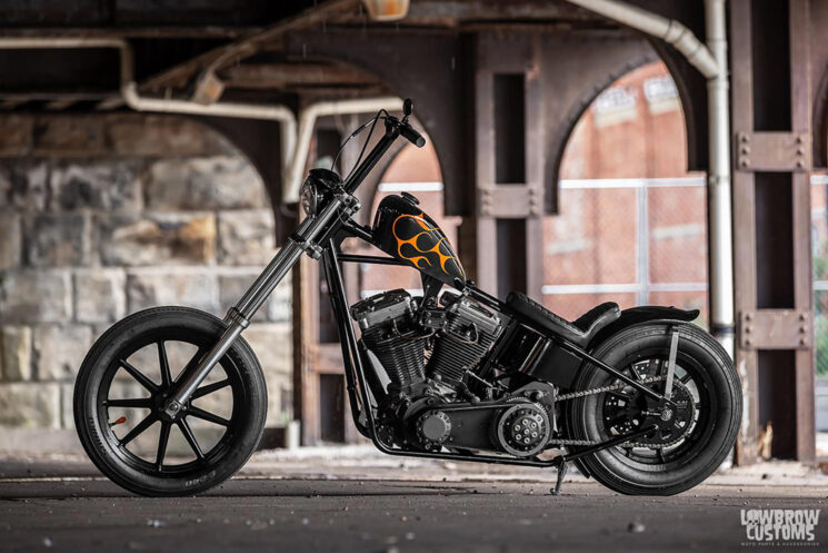 Harley Big Twin chopper with The Gasbox frame by Death Co. Choppers